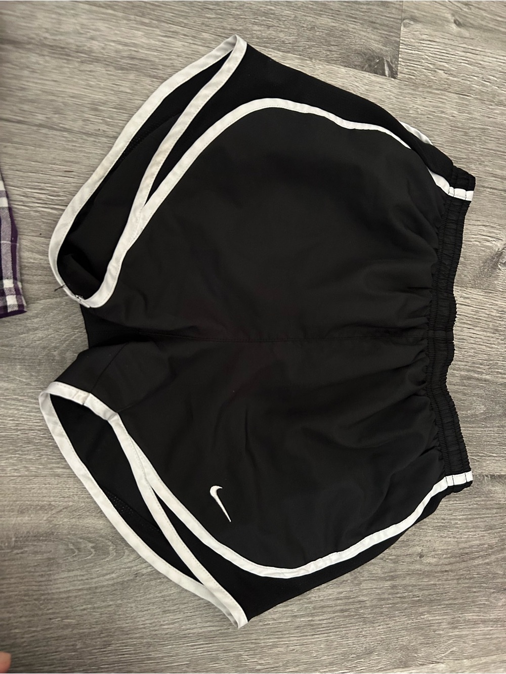 Nike Black Athletic Shorts with White Piping